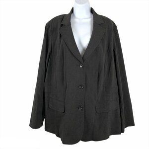Lane Bryant Inset Waist Jacket Blazer‎ Gray Unlined